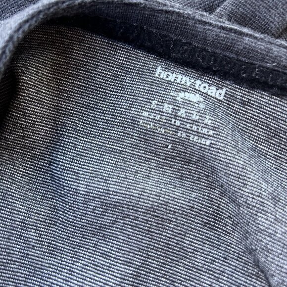 Horny Toad Dark Gray Long Sleeve Stretchy Dress Sz Small Tomboy Aline Faux Wrap - Picture 4 of 5